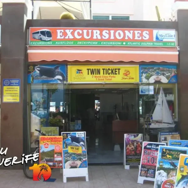 Ekskursioonide ja seikluste pood Tenerifel, suur valik turismiteenuseid.