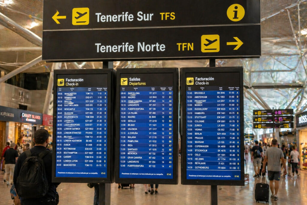 Tenerifel on kaks rahvusvahelist lennujaama, mida piletite otsingus koondnimetusega sageli märgitakse koodiga TCI.​